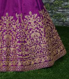 Pleasant Purple Sequins Embroidered Silk Wedding & Party Wear Lehenga