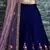 Dark Blue Thread, Dori, Zari and Embroidered with Diamond Work Taffeta Silk Semi Stitched wedding Lehenga