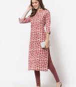 Purple printed cotton cotton-kurtis