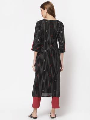 Black printed cotton cotton-kurtis 2