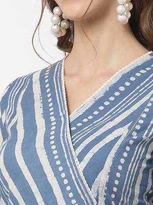 Blue printed cotton cotton-kurtis 5