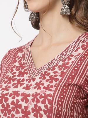 Purple printed cotton cotton-kurtis 5