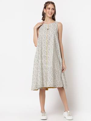 White printed cotton short-dresses 3