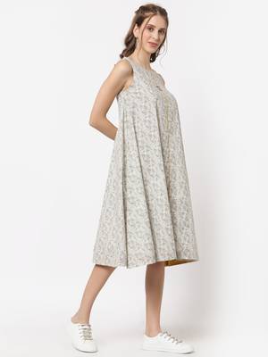 White printed cotton short-dresses 4