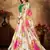 Cream Sequins Embroidered Organza Semi Stitched Floral Lehenga for wedding