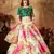 Cream Sequins Embroidered Organza Semi Stitched Floral Lehenga for wedding