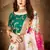 Cream Sequins Embroidered Organza Semi Stitched Floral Lehenga for wedding
