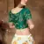 Cream Sequins Embroidered Organza Semi Stitched Floral Lehenga for wedding