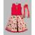 PInk Floral skirt with Pink top  and a matching neckpiece