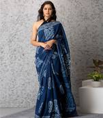 Ellie Handblock Cotton Saree with Blouse