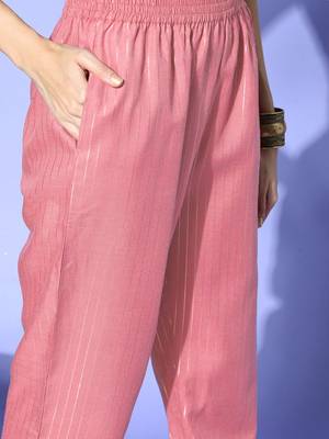 Pink printed viscose rayon ethnic-kurtis 4
