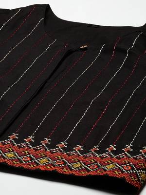 Black plain viscose rayon long-dresses 4