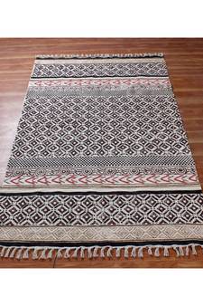 8x11 Ft Handmade Cotton Dhurrie Hand Block Printed Area Rug  Bohomian Kilims Indoor Floor decor Throw Rug