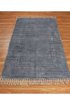 4x4 Ft Cotton Rug Hand Block Print Area Rug Boho Kilim Hall Decor Carpet
