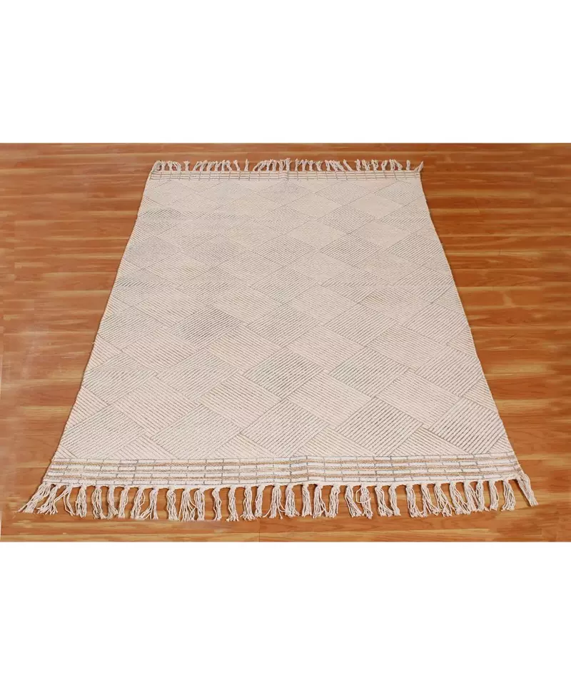 12x12 Ft Hand Block Printed Rug Handmade Cotton Dhurrie Area Rugs Indoor Floor Decor Carpet Flatwoven