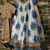 Botanical Blue Flower Butta printed & Dori and Sequins embroidered Art Silk Wedding Lehenga