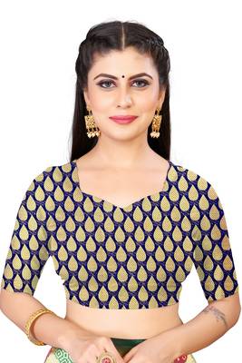 Peach woven faux kanjivaram silk saree with blouse 4