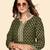 Vbuyz Women'S Floral Print Straight Cotton Green Stitched Kurta