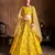 Yellow Dori, Zari, Thread and Glitter Sequins Embroidered Mulbury Silk semi stitched bridal wedding lehenga