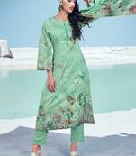 Green printed cotton salwar