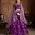 Hypnotizing Purple Dori, Zari, Thread and Glitter Sequins Embroidered Mulberry Silk party wear Lehenga choli