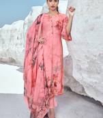Pink printed cotton salwar