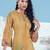 Yellow printed cotton salwar