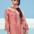 Peach printed cotton salwar