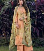 Peach embroidered cotton salwar