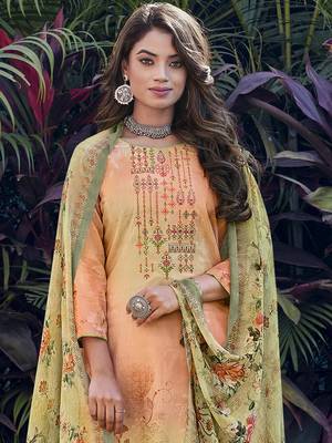 Peach embroidered cotton salwar 3