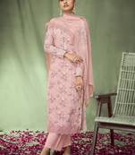 Pink embroidered jacquard salwar