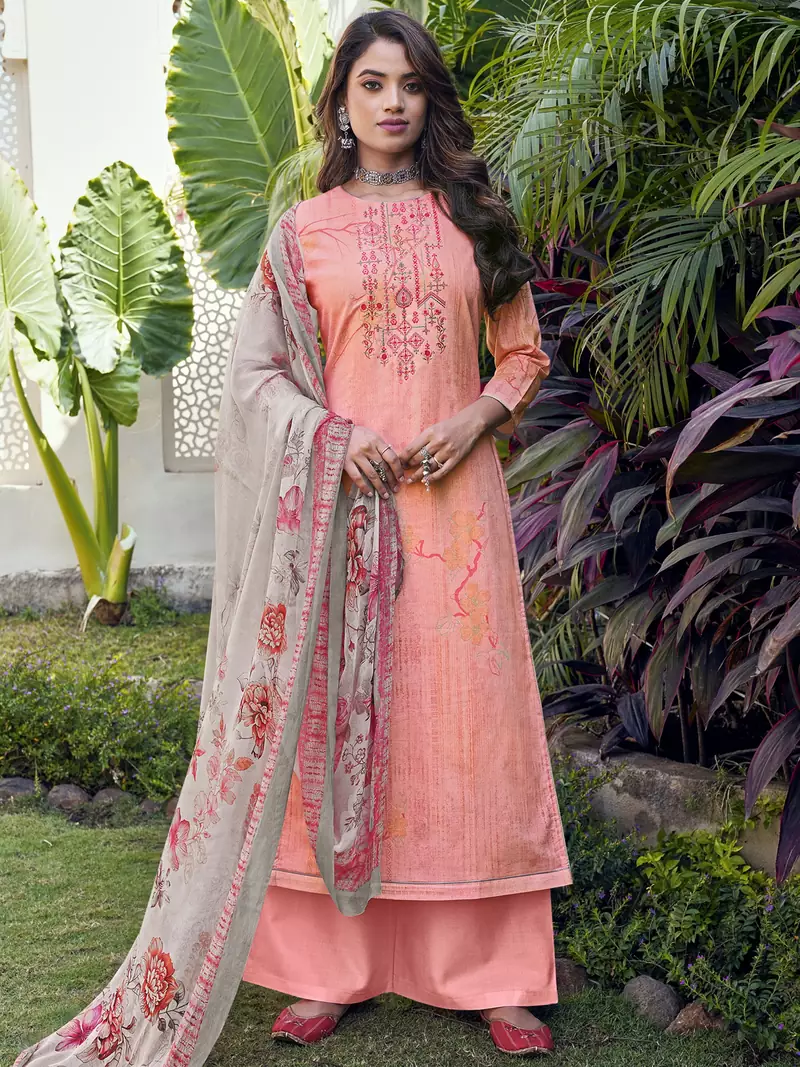 Pink embroidered cotton salwar