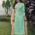 Green embroidered cotton salwar