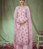 Pink embroidered jacquard salwar