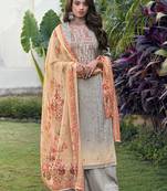 Grey embroidered cotton salwar