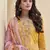 Yellow embroidered cotton salwar
