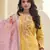 Yellow embroidered cotton salwar