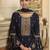 Navy blue embroidered jacquard salwar