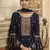 Navy blue embroidered jacquard salwar