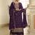 Purple embroidered chiffon salwar