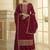 Maroon embroidered chiffon salwar