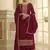 Maroon embroidered chiffon salwar