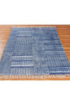 4x7 Ft Handmade BROWN Cotton Dhurrie Boho Kilim Area Rug Home Decorative Carpet