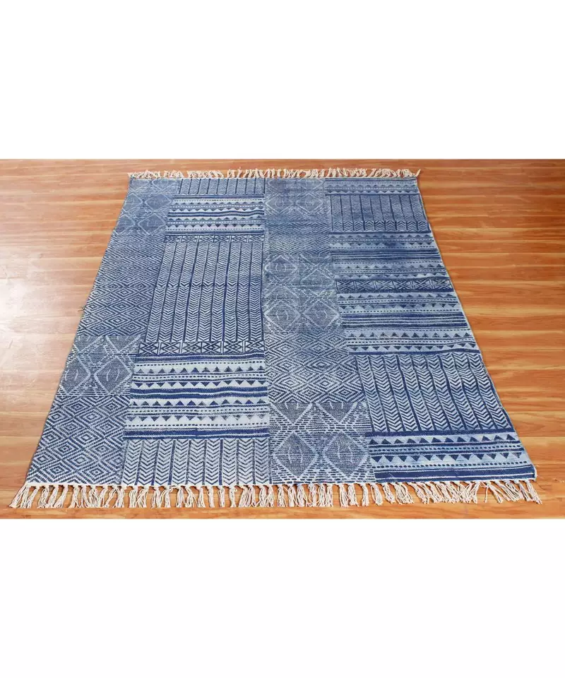 3x3 Ft Handmade BROWN Cotton Dhurrie Boho Kilim Area Rug Home Decorative Carpet