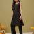 Hand Crafted Black Georgette Lucknowi Chikankari Indian Women Kurta With Slip