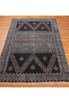 3x3 Ft Cotton Rug Geometric Dhurrie Hand Made Area Rug Indoor Office