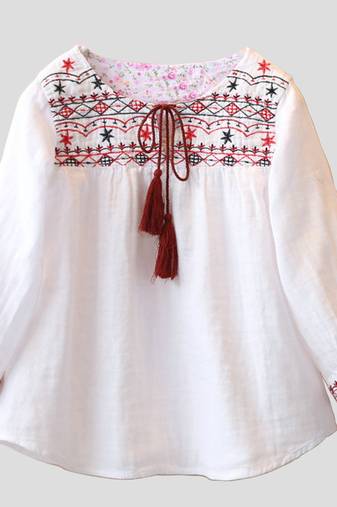 Latest Embroidery Summer Cotton top for Girls