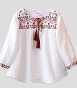 Latest Embroidery Summer Cotton top for Girls