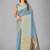 Light blue woven silk saree with blouse