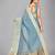 Light blue woven silk saree with blouse